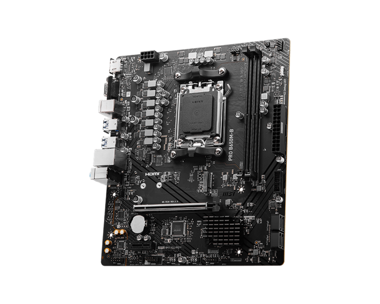 Материнская плата MSI PRO B650M-B,B650,AM5,2DDR5,1PCI-Ex16,1PCI-Ex1,1M.2,4SATA3,6USB3.2 Gen1,6USB2.0,HD Audio