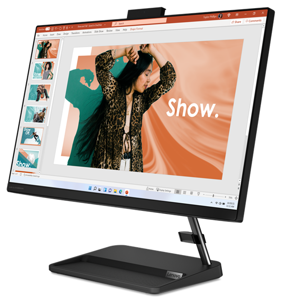 Lenovo IdeaCentre AIO 3 24IAP7 23.8" FHD (1920x1080) IPS 250N, i3-1215U, 2x4GB DDR4-3200, 512GB SSD M.2, Intel UHD, WiFi6, BT, HD Cam, USB KB&Mouse, NoOS, Black, 1Y