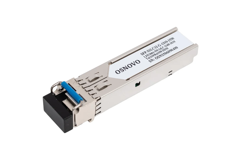 Oптический SFP модуль OSNOVO SFP-S1LC12-G-1310-1550 Оптический SFP Модуль. Одно волокно Single Mode. Скорость: до 1,25 Гбит/c. Тип разъема: LC. Оптический бюджет: 12дБ. Расстояние передачи - до 3км. Рабочая длина волны,нм
