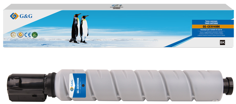 Тонер-картридж G&G toner-cartridge для Canon iR ADVANCE C3020/C3320/C3320F/C3320L/C3325/C3330/C3520/C3520i/C3525/C3525i/C3530/C3530i черный с чипом 36 000 стр. C-EXV49BK 8524B002 гарантия 36 мес.