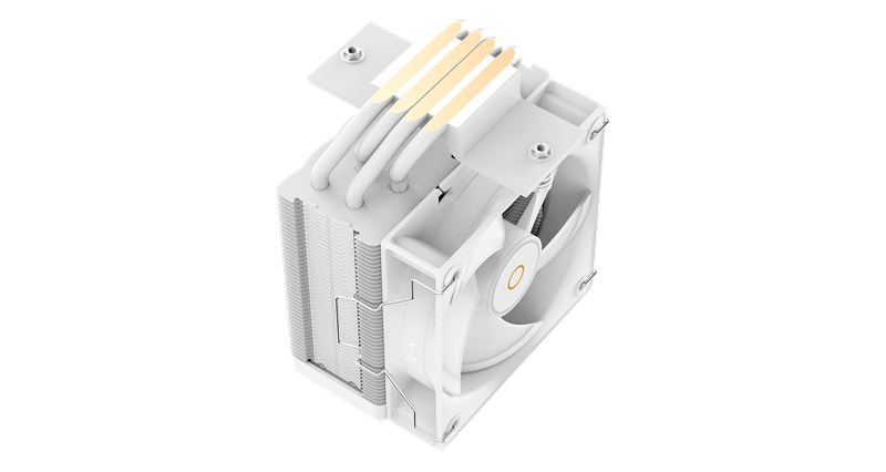 Кулер для процессора Ocypus Gamma A40 WH ARGB Digital, 100mm ARGB FAN, Top Display Panel, 4 HEAT PIPES, 4-PIN PWM, 600-2400 RPM, 29.5DBA, HYDRO BEARING, LGA115X/1200/1700/18XX, AM4/AM5
