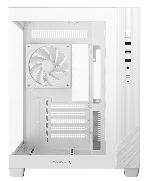 корпус Deepcool CG330 3F WH без БП, боковое окно (панорама), 3x120mm ARGB PWM вентилятора, белый, mATX (R-CG330-BKNGM3-G)