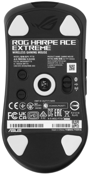 Мышь ASUS ROG HARPE ACE EXTREME, 47g, Wired, 2.4GHz RF, Bluetooth 5.1, 42K DPI sensor, 5 Programmable Buttons, Black