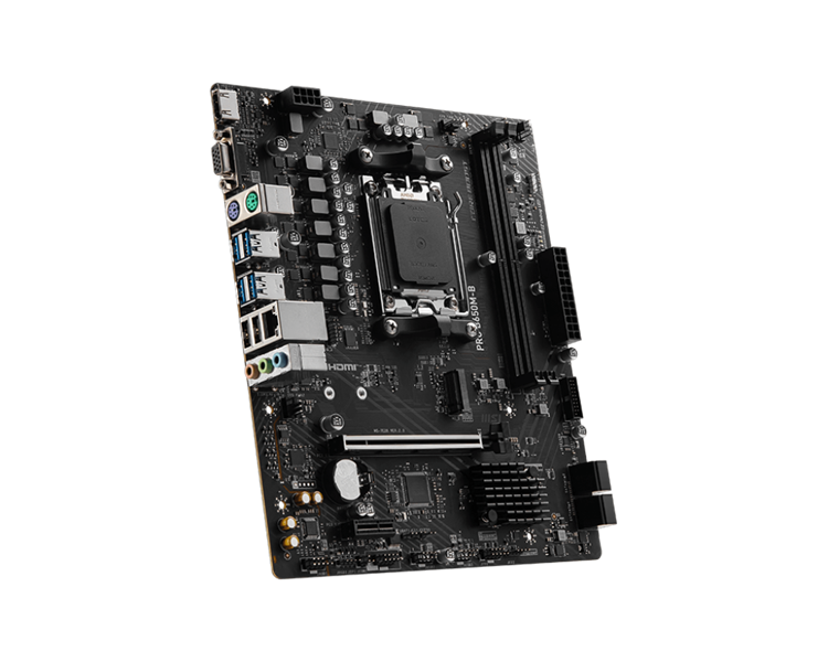 Материнская плата MSI PRO B650M-B,B650,AM5,2DDR5,1PCI-Ex16,1PCI-Ex1,1M.2,4SATA3,6USB3.2 Gen1,6USB2.0,HD Audio