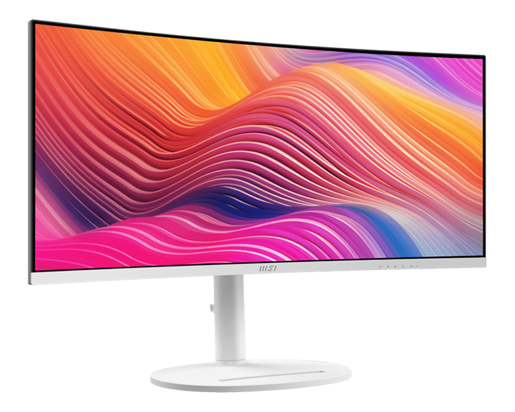 MSI Modern MD342CQPW 34" 21:9 UWQHD(3440x1440) VA Curve 1500R,1ms(MPRT),3000:1,100M:1,300nit,178/178,2*HDMI,1*DP,2xUSB Type-A,USB Type-B,USB Type-C,Speaker,Tilt,Swivel,Height,120Hz,White,1y war-ty