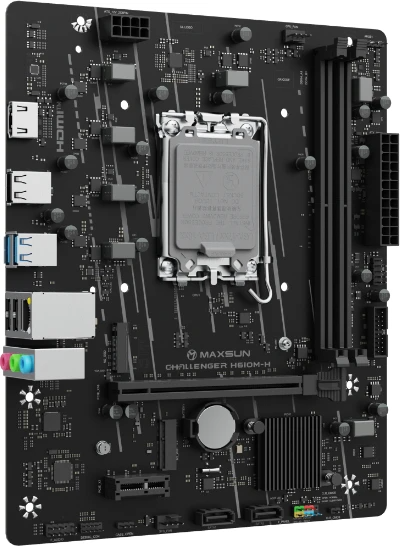 Материнская плата MAXSUN MS-Challenger H610M-H V1, LGA1700, H610, 2*DDR4, 3*SATA3, M.2, 2*USB 3.2, 4*USB 2.0, 1*PCIEx16, 1*PCIEx1, HDMI, mATX