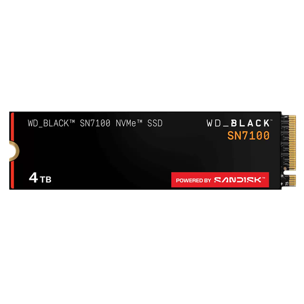 Твердотельный накопитель Western Digital Black SSD SN7100 M2.2280 PCIe 4.0 4Tb, 7000MBs/6700MBs, TBW 2400, WDS400T4X0E, 1 year