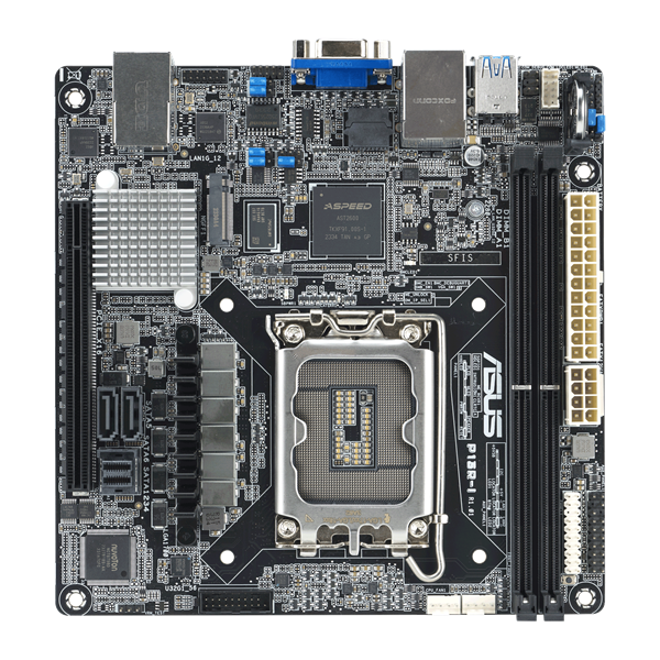 Сереверная материнская плата ASUS P13R-I Mini-ITX, 1x Socket 1700 Xeon E, C262, 2x DDR5 DIMM 4800MhZ, 6 x SATA3, 1 x PCI-E x16, 1 x M.2 M-Key 2280, 2 x 1GbE, ASMB11