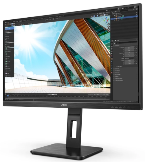 Монитор 27" AOC Q27P2Q 2560x1440, LED, 16:9, IPS, 300cd, 1000:1, 50M:1, 4ms, 178/178, D-Sub, HDMI, DP, 4*USB3.2, 75Hz, Speakers, Tilt, Height, Swivel, Pivot, Internal, VESA, Black, 3y