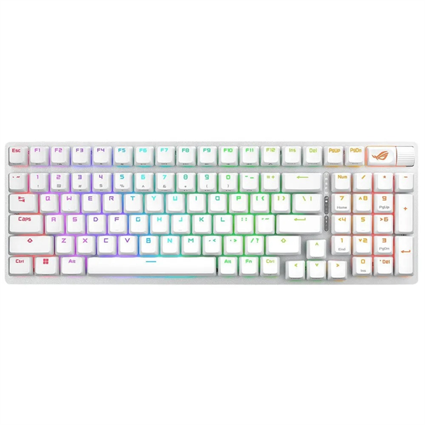 Клавиатра ASUS ROG STRIX SCOPE II 96 WIRELESS, 2.4 GHz RF, Bluetooth, 96%, PBT, White
