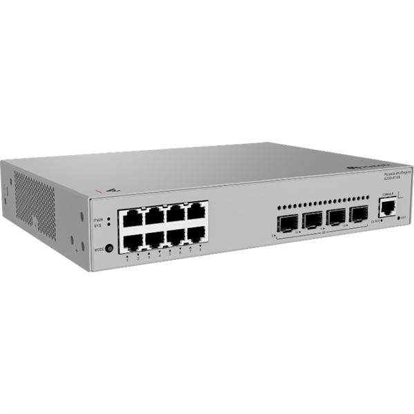 Коммутатор HUAWEI eKit S220-8T4S (L2, 8*10/100/1000BASE-T ports, 4*GE SFP ports, built-in AC power)