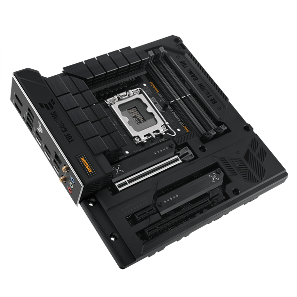 Материнская плата ASUS TUF GAMING B760M-BTF WIFI, LGA1700, B760, 4*DDR5, 4*SATA, 3*M.2, 5*USB 3.2, 4*USB 2.0, Type-C, 2*PCIx16, 1*PCIx1, DP+HDMI, mATX; 90MB1G50-M0EAY0