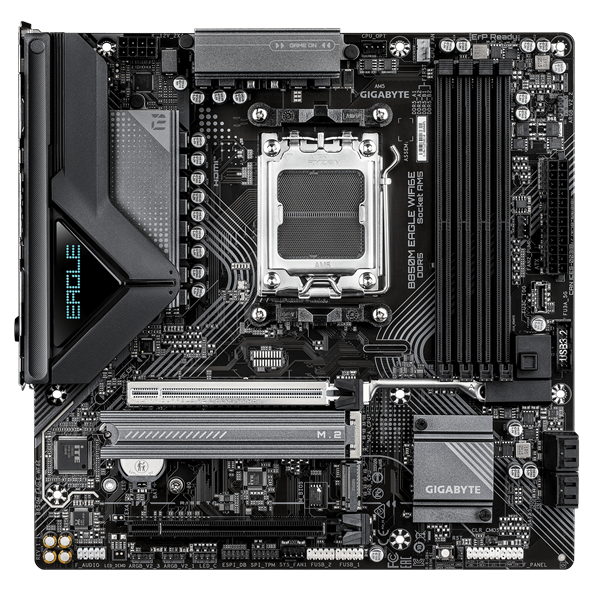 Материнская плата GIGABYTE B850M EAGLE WF6E, AM5, B850, 4*DDR5, 4*SATA, 2*M.2, 3*USB 3.2, 4*USB 2.0, Type-C, 2*PCIx16, 2*DP+HDMI, mATX