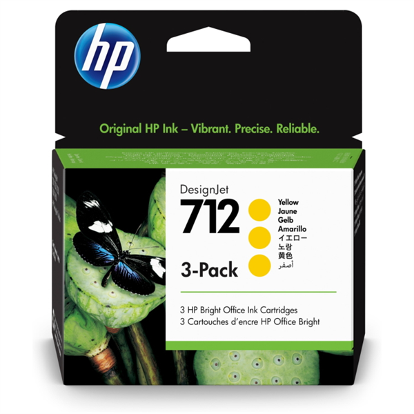 Картридж Cartridge HP 712 для DJ T230/T630/T650/Studio, желтые, тройная упаковка 3ED69A (3*29мл)