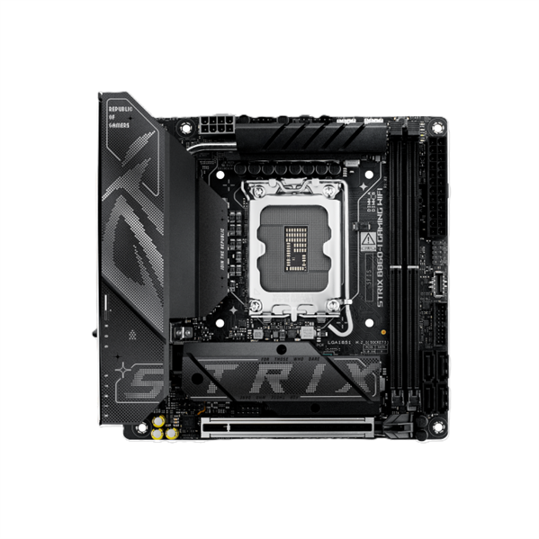 Материнская плата ASUS ROG STRIX B860-I GAMING WIFI, LGA1851, B860, 2*DDR5, 4*SATA, 2*M.2, 6*USB 3.2, Type-C, 1*PCIx16, DP+HDMI, mITX; 90MB1JB0-M0EAY0