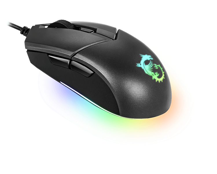 Мышь проводная Gaming Mouse MSI Clutch GM11, Wired, DPI 5000, symmetrical design, RGB lighting, Black