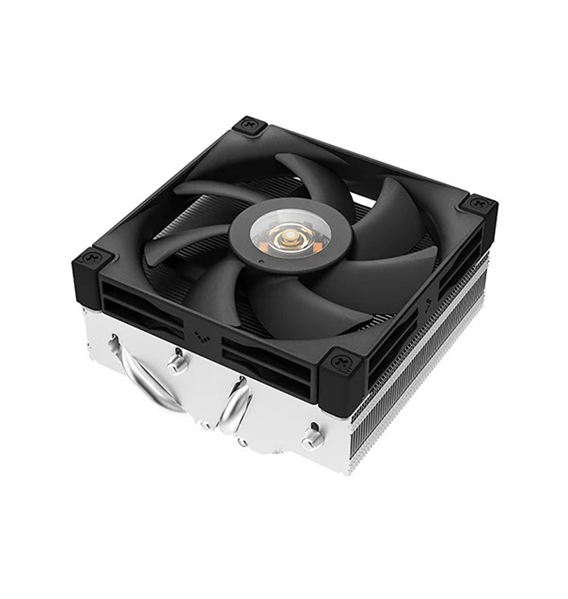 Кулер для процессора DEEPCOOL AN400 LGA1700/1200/115X/AM5/AM4 низкопрофильный 52,5 mm (27шт/кор, TDP 150W, PWM, Fan 120mm, 4 тепл. Трубок, Copper Base, White LED, черный) RET (R-AN400-BKNNMN-G)