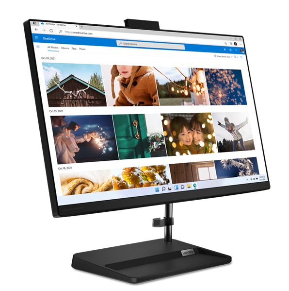 Lenovo IdeaCentre AIO 3 24IAP7 23.8" FHD (1920x1080) IPS 250N, i3-1215U, 2x4GB DDR4-3200, 512GB SSD M.2, Intel UHD, WiFi6, BT, HD Cam, USB KB&Mouse, NoOS, Black, 1Y