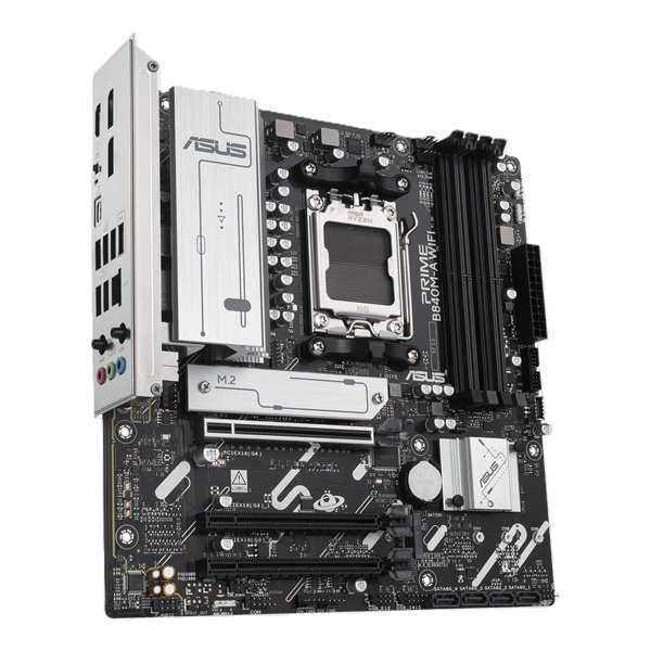 Материнская плата ASUS PRIME B840M-A WIFI, AM5, B840, 4*DDR5, 4*SATA, 3*M.2, 2*USB 3.2, 4*USB 2.0, Type-C, 4*PCIx16, 2* DP+HDMI, mATX; 90MB1J20-M0EAY0
