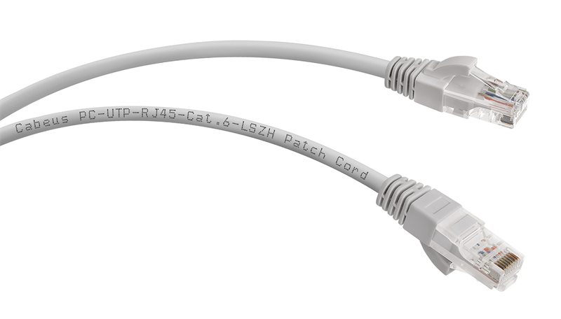 Патч-корд U/UTP, категория 6, 2xRJ45/8p8c, 3м Cabeus PC-UTP-RJ45-Cat.6-3m-LSZH Патч-корд U/UTP, категория 6, 2xRJ45/8p8c, неэкранированный, серый, LSZH, 3м
