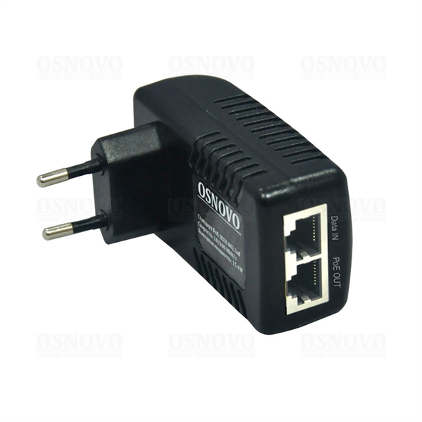 PoE-инжектор OSNOVO Midspan-1/151 PoE-инжектор Fast Ethernet на 1 порт. Соответствует стандартам PoE IEEE 802.3af. Автоматическое определение PoE устройств. Мощность PoE на порт - до 15.4W. Вх. 1 x RJ45(10/100 Bas