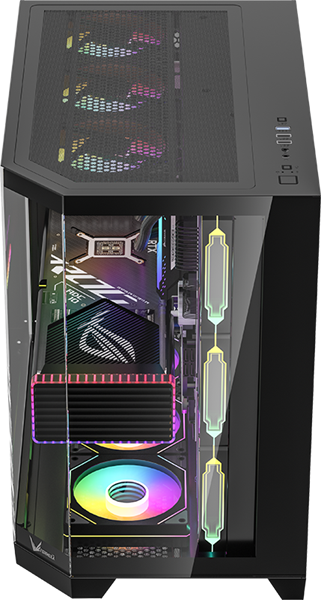 корпус Formula V Line Crystal Z6 Black, ATX, Left & Front & Bevel side Tempered Glass, TYPE-C*1, USB3.0*2