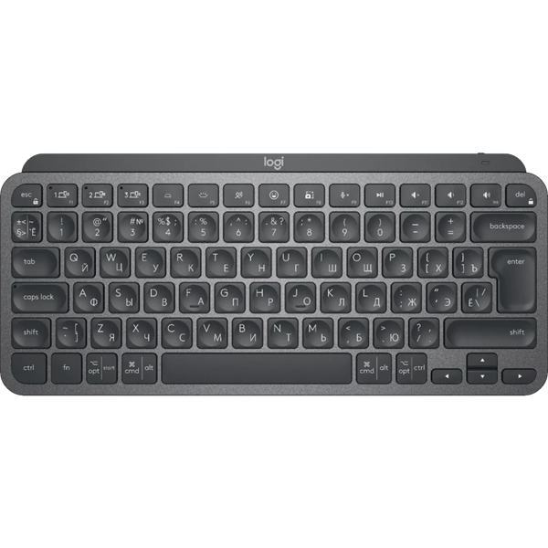 Клавиатура Logitech Wireless MX Keys Mini, Bluetooth, GRAPHITE, Rus/Eng, [920-010501]