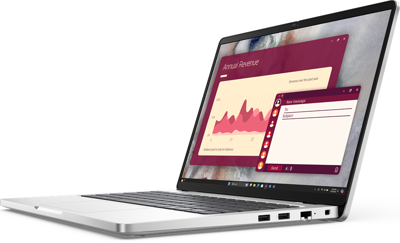 Ноутбук DELL 14 Pro Ultra 5 235U vPro 14,0" FHD+ (1920 x 1200) IPS,AG,300 nit, 16GB DDR5 (1x16GB) 512GB SSD Intel graphics,3cell,Backlit,FPR,2y,11 Home,Chinese/single language1,37kg,KB Eng/Rus