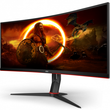 34" AOC CU34G2X Curved 3440x1440@144Hz VA LED 21:9 1ms 2*HDMI 2*DP 4*USB3.0 80M:1 178/178 300cd HAS Tilt Swivel Black-Red