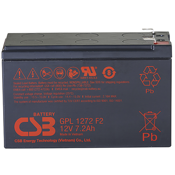 АКБ CSB Аккумуляторная батарея для ИБП (10-12 лет) (12V/7.2Ah)
