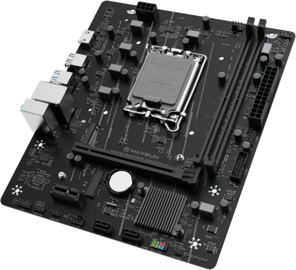 Материнская плата MAXSUN MS-Challenger H610M-H V1, LGA1700, H610, 2*DDR4, 3*SATA3, M.2, 2*USB 3.2, 4*USB 2.0, 1*PCIEx16, 1*PCIEx1, HDMI, mATX