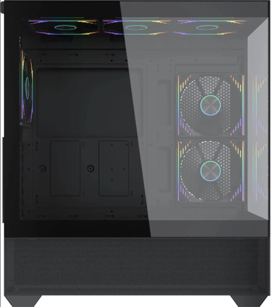 корпус Accord ACC-EL1B TG black w/o PSU ATX 2xUSB2.0 1xUSB3.1 audio bott PSU