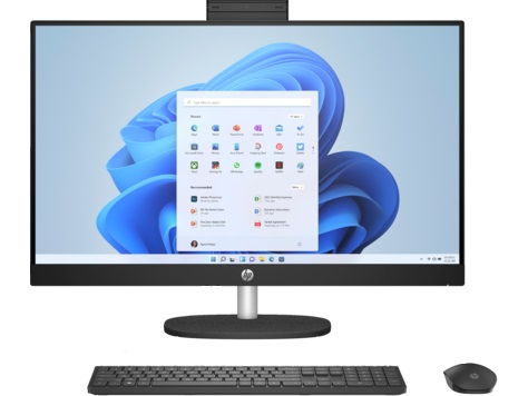 Моноблок HP 27-cr0033ci NT 27" FHD(1920x1080) Core i3-1315U, 8GB DDR4 3200 (1x8GB), SSD 512Gb, Intel Internal Graphics, noDVD, kbd(rus)&mouse wireless, HD Webcam, Jet Black, Windows 11 SL, 1Y Wty