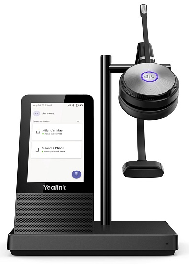 YEALINK WH66 Mono Teams Моно, Беспроводная, HD звук, 160м DECT, Шумоподав, Дисплей 4'', USB-хаб, Bluetooth, шт