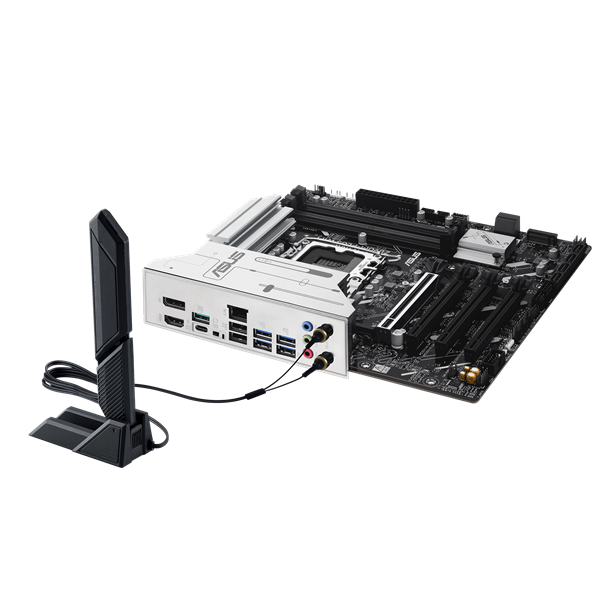 Материнская плата ASUS PRIME Z890M-PLUS WIFI, LGA1851, Z890, 4*DDR5, 6*SATA, 3*M.2, 5*USB 3.2, 4*USB 2.0, Type-C, 3*PCIx16, HDMI+DP, mATX; 90MB1J80-M0EAY0