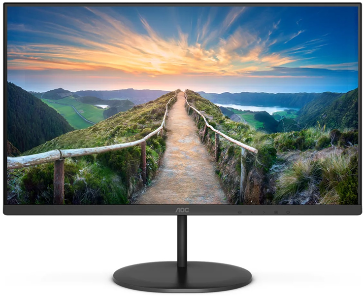 Монитор 27" AOC Q27V4EA 2560x1440, LED, 16:9, IPS, 250cd, 1000:1, 20M:1, 4ms, 178/178, HDMI, DP, 75Hz, Speakers, Tilt, Внеш, VESA, Black, 3y
