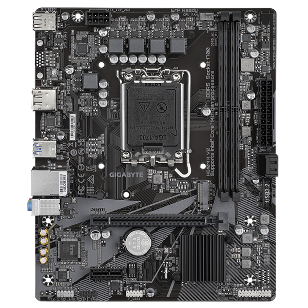 Материнская плата GIGABYTE H610M K V2, LGA1700, H610, 2*DDR5, 2*SATA, 1*M.2, 2*USB 3.2, 4*USB 2.0, 1*PCIx16, 1*PCIx1, DP+HDMI, mATX