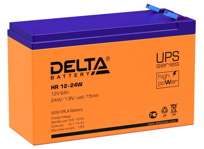 Аккумуляторная батарея Delta Аккумуляторная батарея для ИБПHR 12-24 W (12V / 6Ah) (4614010630003)