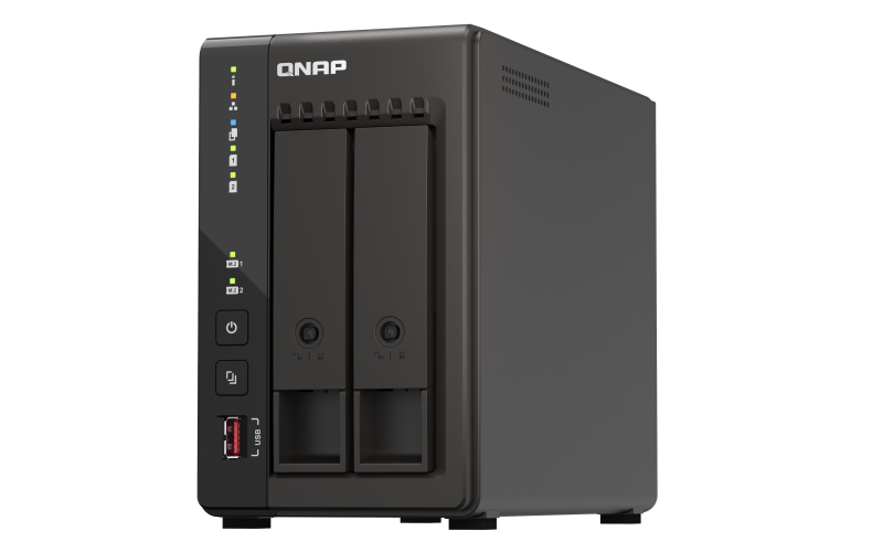 Система хранения данных QNAP SMB QC 2.0GHzCPU/8gb(16)/2 bay SATA (3.5" or 2.5")/2xM.2/2x2.5 GbE/2xHDMI/iSCSI/1xPS/3YW TS-253E-8G-EU-QL