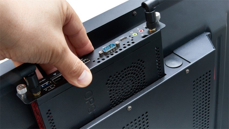 Слотовый OPS-компьютер Встраиваемый вычислительный блок Geckotouch Module PC82RI5 (Intel® i5-1235U; DDR5@8GB; 256G SSD; Wi- Fi ; BT; 2*HDMI; USB Type- C ); USB Type-A; RJ45; Line out & MIC )