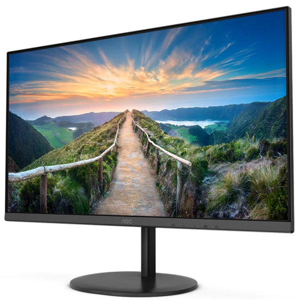 Монитор 27" AOC Q27V4EA 2560x1440, LED, 16:9, IPS, 250cd, 1000:1, 20M:1, 4ms, 178/178, HDMI, DP, 75Hz, Speakers, Tilt, Внеш, VESA, Black, 3y