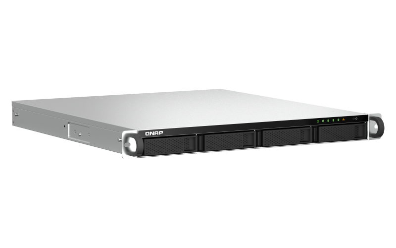 Система хранения данных QNAP SMB 1U/4bay QC 2,0GhzCPU/8Gb(upto16Gb)/upto 28HDD with TL-R1200S-RP/SATA(3,5" 2,5")/ 2xUSB3.2 2xUSB2.0/1xEXP.slot/1xHDMI/2x2,5GbE/iSCSI/2xPS/no rail(RAIL-B02)/3YW TS-464U-RP-8G-EU-QL