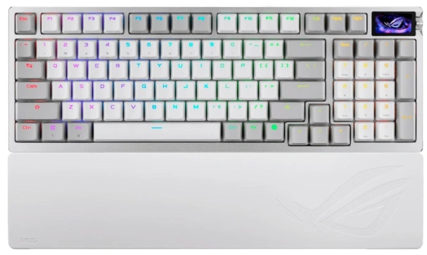 Клавиатура ASUS M901 ROG AZOTH 96 HE, Wired, 2.4GHz RF, Bluetooth 5.1, 96%, ABS, RGB Lighting, White