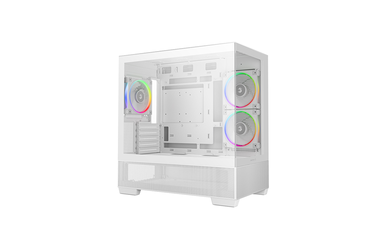 корпус Deepcool CG380 3F WH без БП, боковое окно (панорама), 3x120mm ARGB PWM вентилятора, белый, mATX (R-CG380-WHAGM3-G)