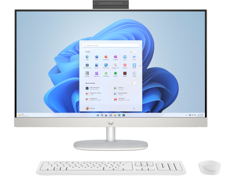 Моноблок HP 27-cr1022ci NT 27" FHD(1920x1080) Intel Ultra5-125U, 16GB DDR5 5600 (1x16GB), SSD 512Gb, Intel Internal Graphics, noDVD, kbd(rus)&mouse wireless, HD Webcam, Shell White, Windows 11 Plus SL, 1Y Wty