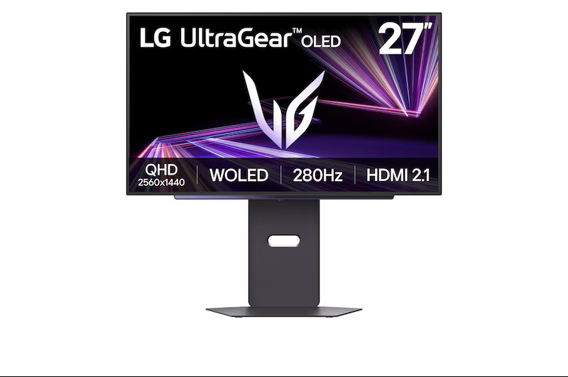 Монитор 26,5 LG 27GX700A-B, OLED, 2560x1440, 0.03cd, 335cd, 280Hz, HDMIx2+DP+USB Hub , HAS Pivot Swivel, black, Ex