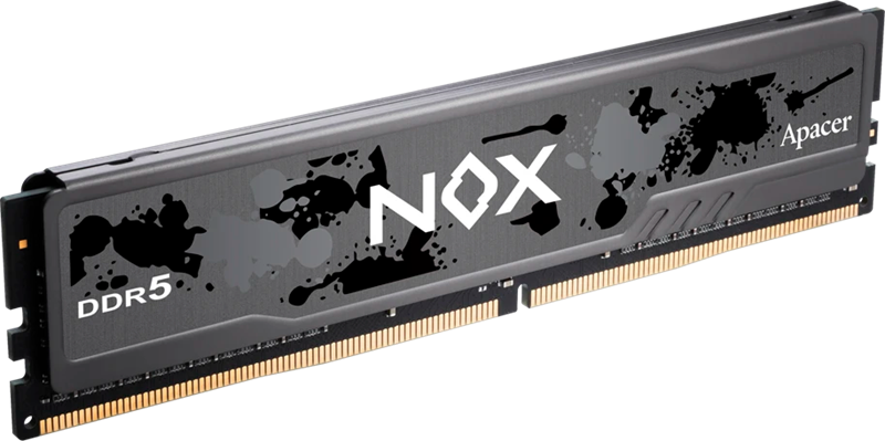 Оперативная память Apacer DDR5 32GB 6000MHz DIMM NOX Black Gaming Memory CL40 1.35V Kit (2x16GB) (Retail) 2048*8 Heat Sink (Retail) 3 years (AH5U32G60C622MBAA-2)