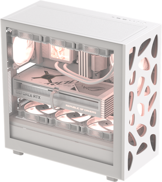 корпус Formula V Line Mana Stone White AR, ATX, TYPE-C*1, USB2.0*1, USB3.0*1, FRONT 3x120mm ARGB, REAR 1x120mm ARGB