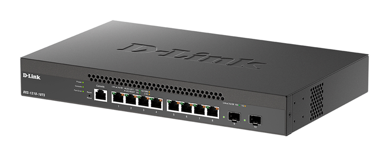 Коммутатор D-Link Управляемый L2+ коммутатор, 8x10GBase-T, 2x10GBase-X SFP+, CLI, Web-интерфейс, SNMP, консольный порт RJ-45