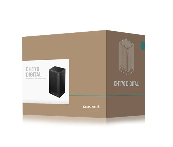 корпус Deepcool CH170 DIGITAL без БП, черный, MINI-ITX (R-CH170-BKNPI0D-G-1)